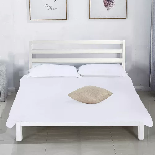 Timeless Home Bella fém ágykeret ajándék ágyráccsal, több méretben és színben-Fehér 160x200 cm-es-fehér (HOP1001142-2)