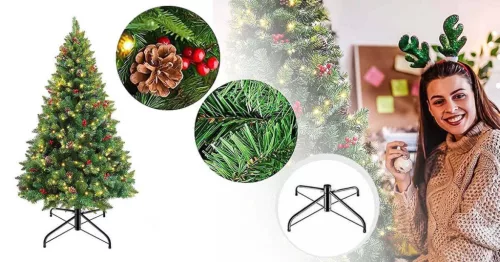 Timeless Christmas LED-es műfenyő több típusban, melegfehér-320 LED-es, 210 cm (HOP1001382)