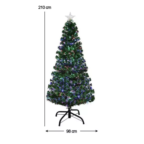 Timeless Christmas Műfenyő száloptikával színes LED-del több típusban-210 cm-es (HOP1001386-4)