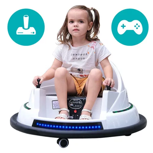 Timeless Toys Elektromos gyermek dodzsem 6V, akku+távirányító, fehér (HOP1001493-1)