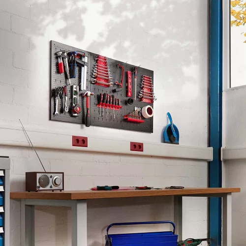 Timeless Tools Fém, fali szerszámtartó panel kampókkal és tárolókkal (HOP1001503)