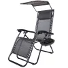 Timeless Garden Zéró gravitáció szék napellenzővel és pohártartóval 2 db, több színben-fekete (HOP1001529-2)