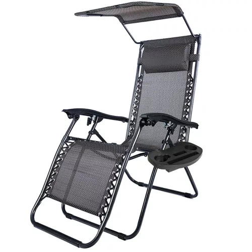 Timeless Garden Zéró gravitáció szék napellenzővel és pohártartóval 2 db, több színben-fekete (HOP1001529-2)