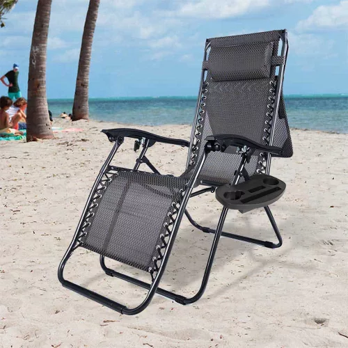 Timeless Garden Zéró gravitáció szék napellenzővel és pohártartóval 2 db, több színben-fekete (HOP1001529-2)