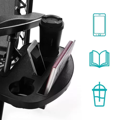 Timeless Garden Zéró gravitáció szék napellenzővel és pohártartóval 2 db, több színben-fekete (HOP1001529-2)