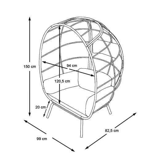 Timeless Garden Fonott fotel párnával (HOP1001552)