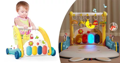 Timeless Toys 2az1-ben járássegítő és zongorás játszószőnyeg (HOP1001630)