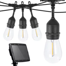   Timeless Garden Kültéri szolár dekor égősor, 15 db E27 LED lámpával, 15m (HOP1001741)