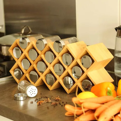 Timeless Gourmet 18 részes bambusz fűszertartó állvány (HOP1001758)