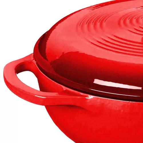 Timeless Gourmet Zománcozott, öntöttvas edény fedővel 5,7 L, piros (HOP1001761-3)