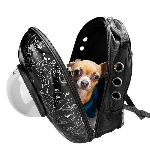 Timeless Pet Kisállathordozó hátizsák, fekete macis (HOP1001846-2)