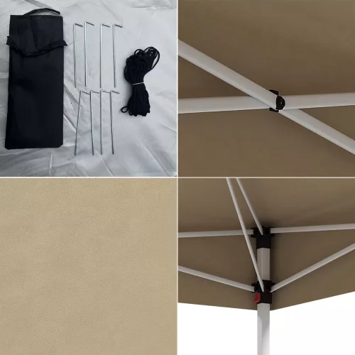 Timeless Garden Pavilon hátfallal, zsebekkel 3x3x2,8 m, bézs (HOP1001868)