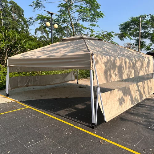 Timeless Garden Pavilon árnyékolóval, félhátfallal, bézs (HOP1001869)