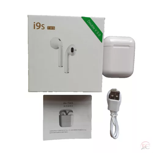 I9S Stereo vezeték nélküli bluetooth fülhallgató töltőtokkal, iPhone, Android (fehér)