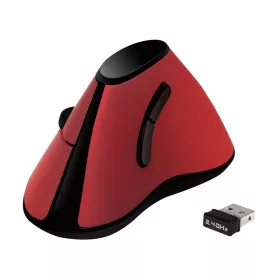   Logilink Ergonomikus függőleges egér, vezeték nélküli 2,4 GHz, piros (ID0159)