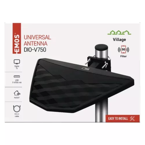 Emos J0801 Univerzális antenna VILLAGE DIO-V750, DVB-T2, LTE/4G/5G szűrő