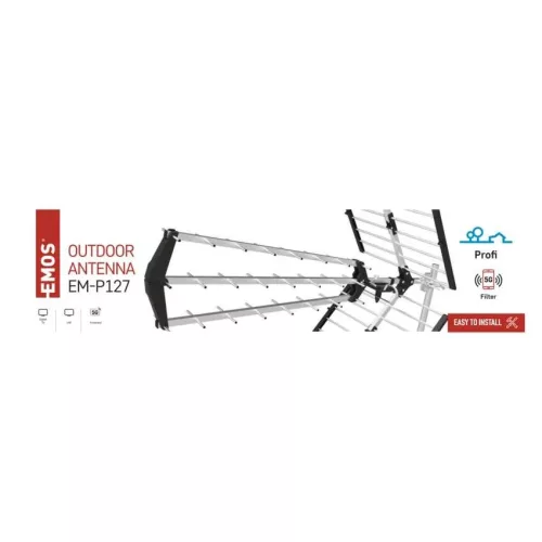 Emos J0907 Kültéri antenna PROFI EM-P127, DVB-T2, LTE/4G/5G szűrő