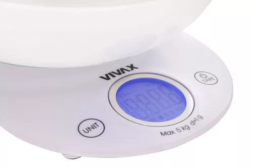 Vivax KS505BW tálas konyhai mérleg 2 tállal, max. 5kg, fehér