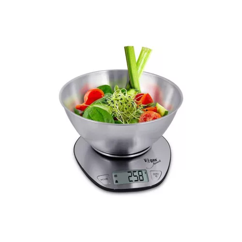 Vigan KVX1 Digitális tálas konyhai mérleg – Inox, 5kg