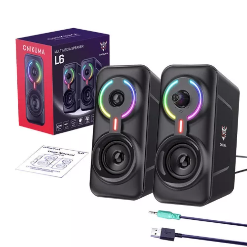 ONIKUMA L6 Multimedia 2.0 BT hangszóró fekete RGB, 2 x 5W