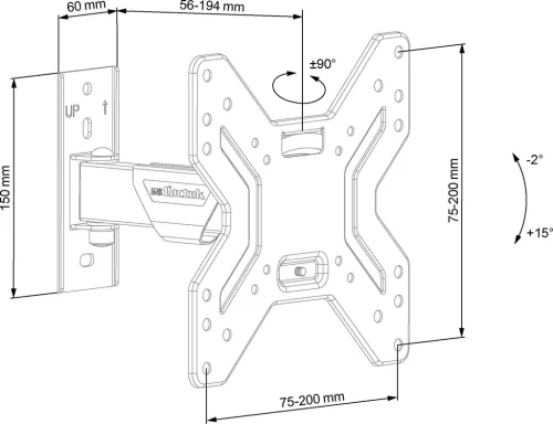 ECG LD 174202 Elforgatható és dönthető TV tartó