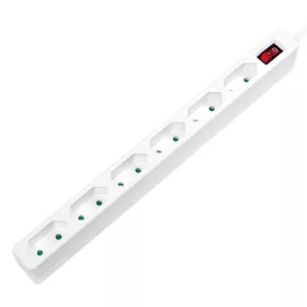   LogiLink Aljzat 6-os + kapcsoló, 6x CEE 7/16, vékony, 1,5 m, fehér (LPS232)