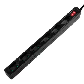   Logilink Aljzat 6-os + kapcsoló, 6x CEE 7/16, vékony, 1,5 m, fekete (LPS232B)