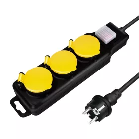   Logilink Aljzat 3-as + kapcsoló, 3x CEE 7/3, kültéri, 1,5 m, fekete/sárga (LPS253)