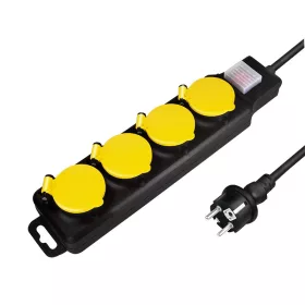   Logilink Aljzat 4-es + kapcsoló, 4x CEE 7/3, kültéri, 1,5 m, fekete/sárga (LPS254)