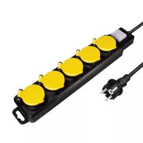   Logilink Aljzat 5-ös + kapcsoló, 5x CEE 7/3, kültéri, 1,5 m, fekete/sárga (LPS255)