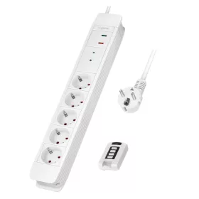   Logilink Aljzat 5-ös + távirányító 2, 5x CEE 7/3, 1,5 m, fehér (LPS402)