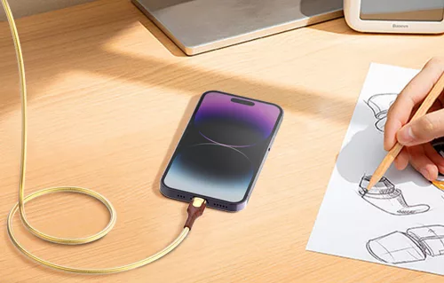 LDNIO Gyors tőltőkábel LS682 USB-C 30W, arany 2m