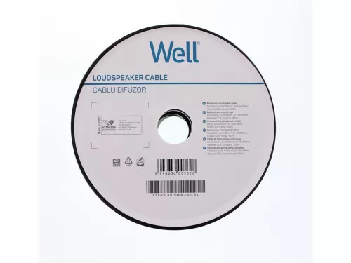 Well LSP-CCA0,50BR-100-WL Hangszóró kábel fekete / piros 2x0,50mm² 100m