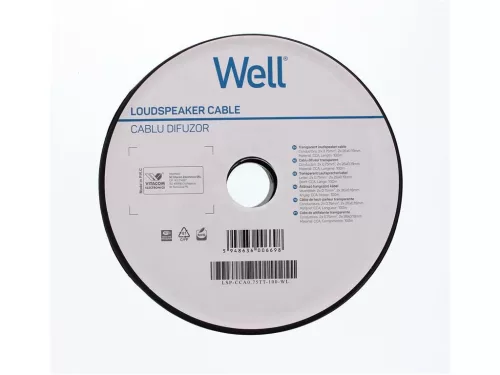 Well LSP-CCA0.75TT-100-WL Hangszóró kábel átlátszó 2x0,75mm²