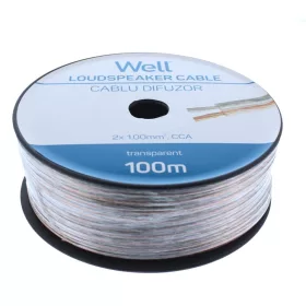   Well LSP-CCA1.00TT-100-WL Hangszóró kábel átlátszó 2x1mm²