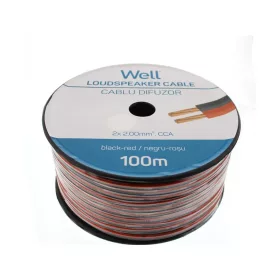   Well LSP-CCA2.00BR-100-WL Hangszóró kábel fekete / piros 2x2mm²