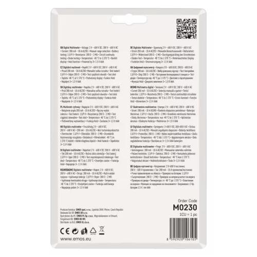 EMOS Digitális multiméter M0230