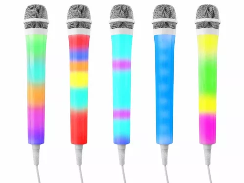 Fenton KMD55W - RGB LED Karaoke PARTY mikrofon (hangvezérelt és auto fény)- fehér