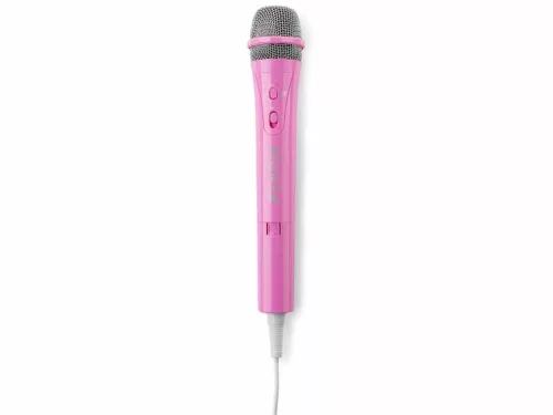 Fenton KMD55P - RGB LED Karaoke PARTY mikrofon (hangvezérelt és auto fény)- rózsaszín