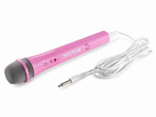 Fenton KMD55P - RGB LED Karaoke PARTY mikrofon (hangvezérelt és auto fény)- rózsaszín