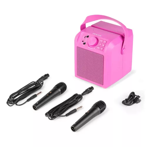 Fenton KAR50P Karaoke hangfal, LED fényeffekt, rózsaszín, 50W