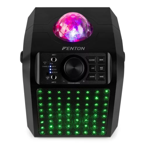 Fenton KAR55B Karaoke hangfal, LED Jellyball, fekete, 50W
