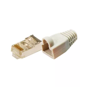   Logilink CAT-5 Moduláris csatlakozó, árnyékolt, törésgátlóval 100db, fehér (MP0011)