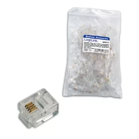   LogiLink RJ11 Elemes csatlakozódugasz, árnyékolatlan 100db (MP0018)