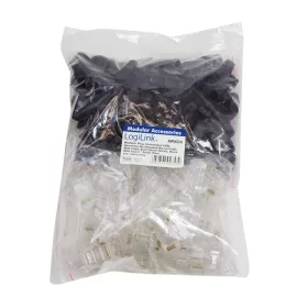   Logilink RJ45 moduláris csatlakozó, Cat.6, árnyékolatlan, fekete tartó, 100 db (MP0024)