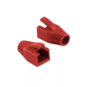   Logilink RJ45 feszültségmentesítő védőburkolat, 8 mm, piros, 50 db (MP0035R)
