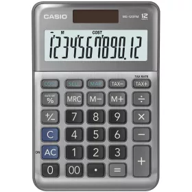  Casio Számológép, asztali, 12 számjegy, MS-120 FM, szürke