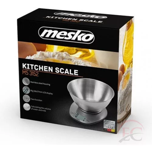 Mesko MS 3152 Digitális tálas konyhai mérleg – Inox
