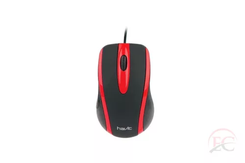 Havit MS753 Univerzális Egér 1000 DPI - Fekete-Piros