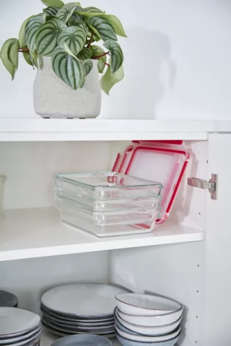 Tefal Masterseal Fresh Glass, 3 db-os téglalap alakú élelmiszertároló, 0,45 liter, N1051110